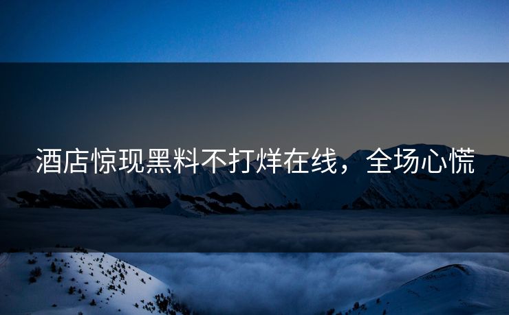 酒店惊现黑料不打烊在线，全场心慌