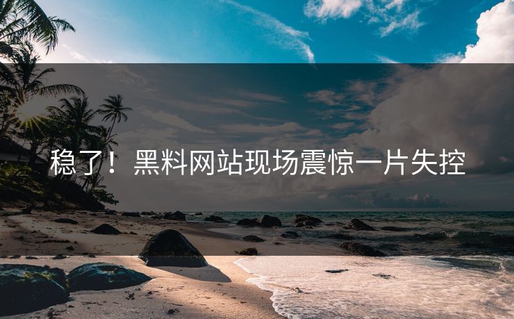 稳了！黑料网站现场震惊一片失控