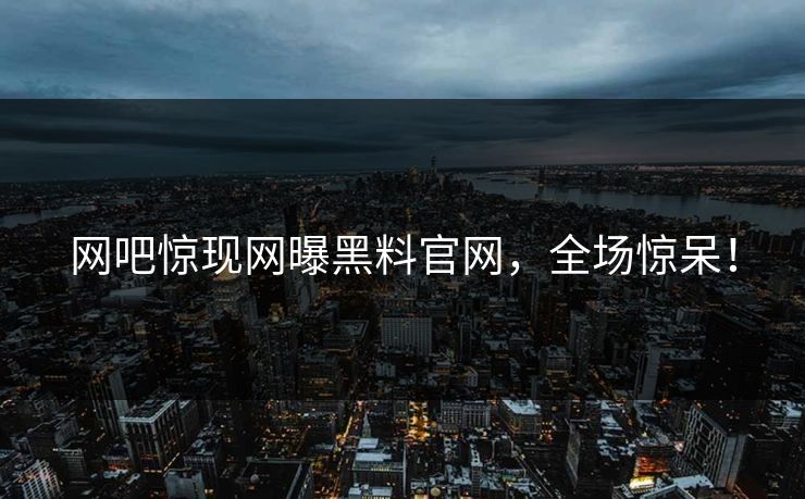 网吧惊现网曝黑料官网，全场惊呆！