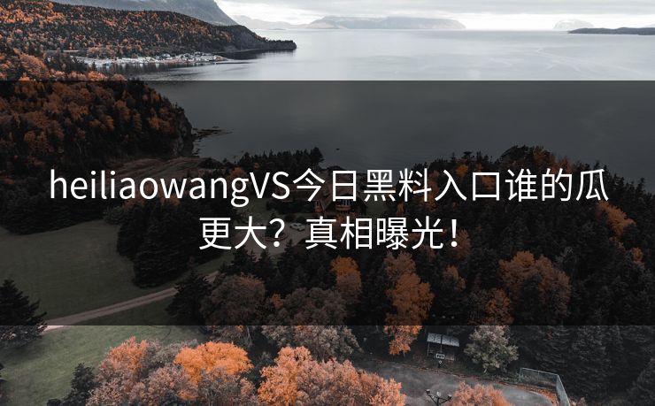 heiliaowangVS今日黑料入口谁的瓜更大？真相曝光！