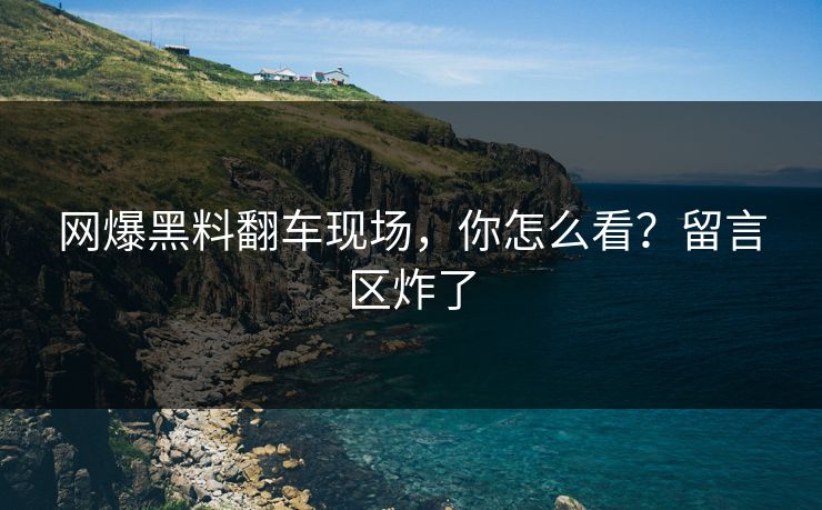 网爆黑料翻车现场，你怎么看？留言区炸了