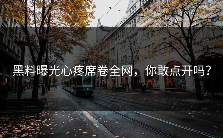 黑料曝光心疼席卷全网，你敢点开吗？