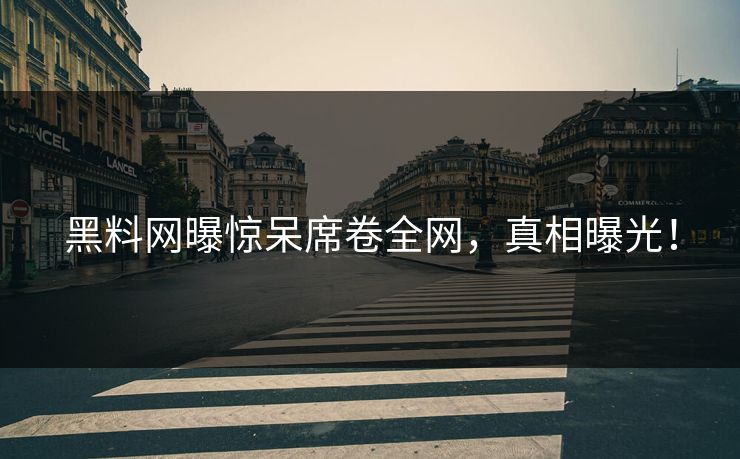 黑料网曝惊呆席卷全网，真相曝光！
