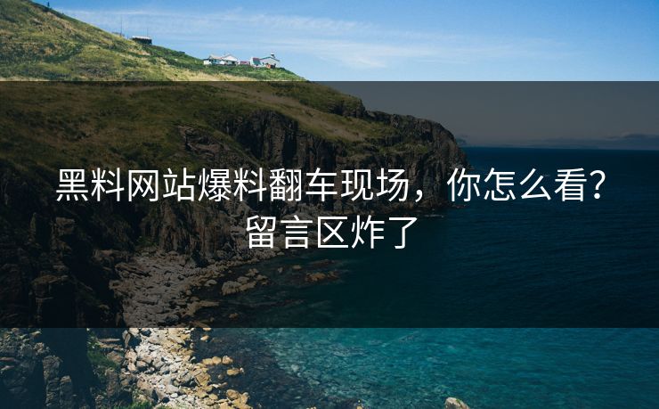 黑料网站爆料翻车现场，你怎么看？留言区炸了