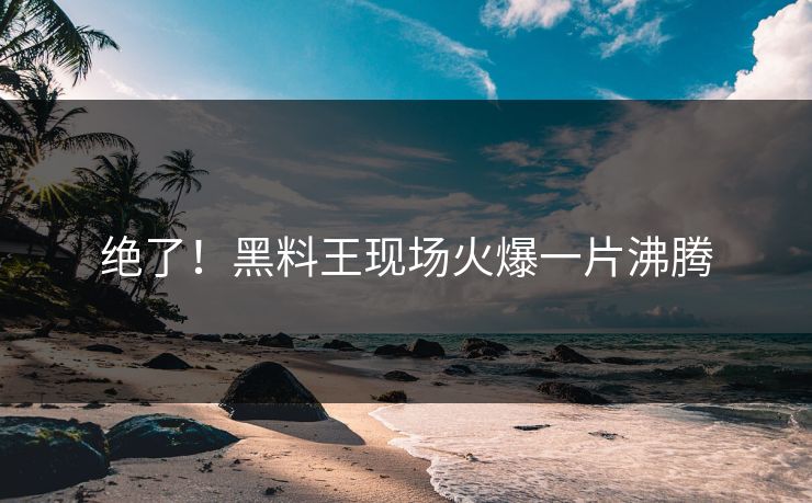 绝了！黑料王现场火爆一片沸腾