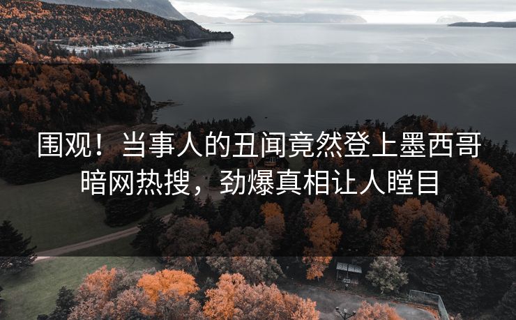 围观！当事人的丑闻竟然登上墨西哥暗网热搜，劲爆真相让人瞠目