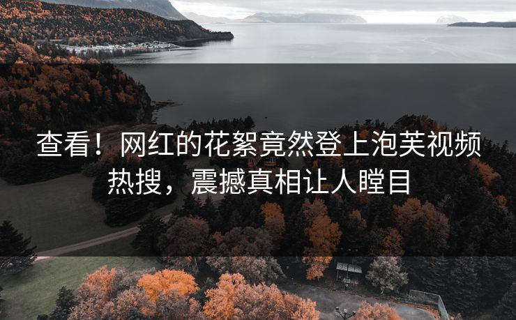 查看！网红的花絮竟然登上泡芙视频热搜，震撼真相让人瞠目