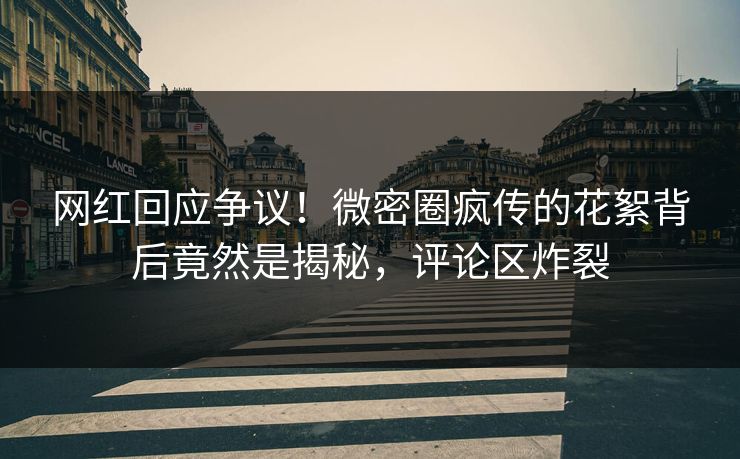 网红回应争议！微密圈疯传的花絮背后竟然是揭秘，评论区炸裂