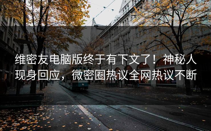 维密友电脑版终于有下文了！神秘人现身回应，微密圈热议全网热议不断